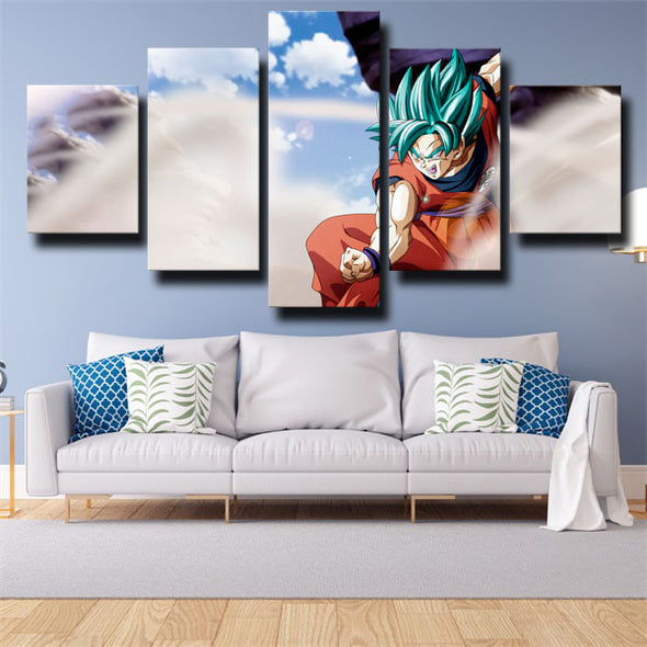 5 panel wall art canvas prints dragon ball Goku in dust wall picture-2069 (2)