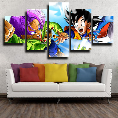 5 panel wall art canvas prints dragon ball Goten Trunks home decor-2033 (1)