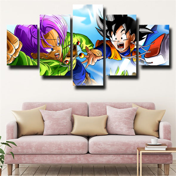 5 panel wall art canvas prints dragon ball Goten Trunks home decor-2033 (2)