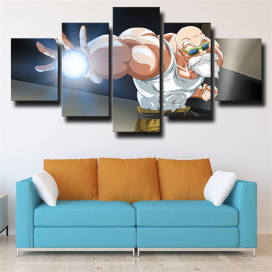 5 panel wall art canvas prints dragon ball Master Roshi wall decor-2005 (1)