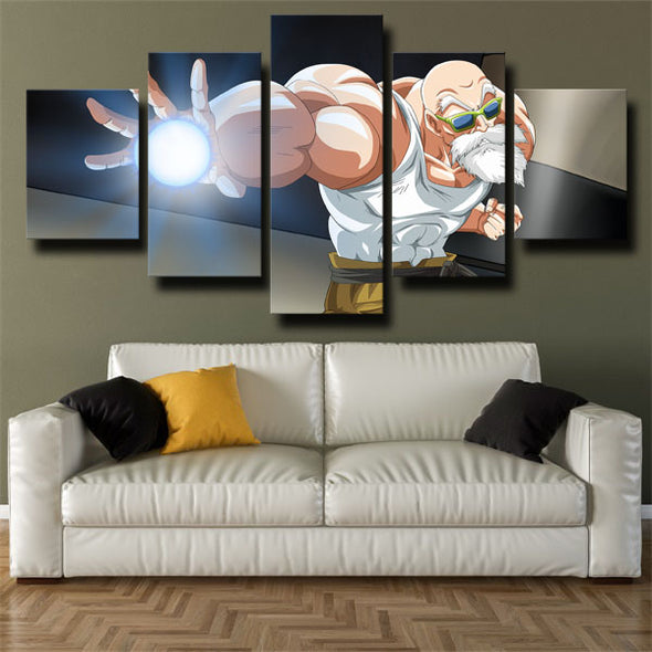 5 panel wall art canvas prints dragon ball Master Roshi wall decor-2005 (2)