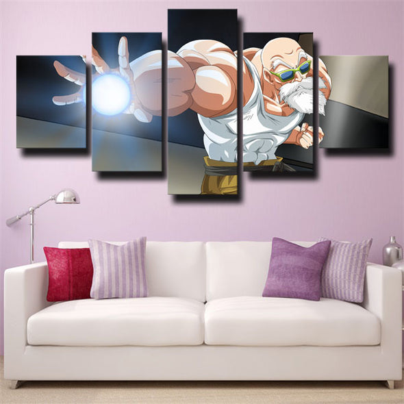 5 panel wall art canvas prints dragon ball Master Roshi wall decor-2005 (3)