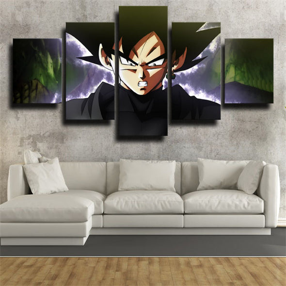 5 panel wall art canvas prints dragon ball black Goku home decor-2059 (3)