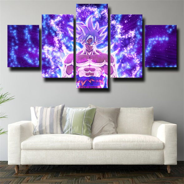 5 panel wall art canvas prints dragon ball purple Goku wall picture-2045 (3)