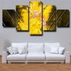 5 panel wall art canvas prints dragon ball yellow light Goku wall decor-1993 (3)