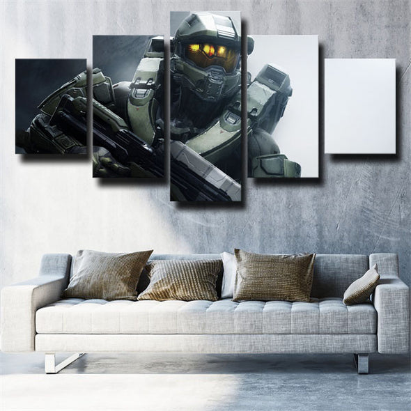 5 panel wall art canvas prints game Halo Master Chief decor picture-1515 (2)