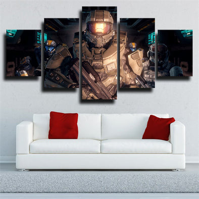 5 panel wall art canvas prints game Halo Master Chief wall decor-1512 (1)