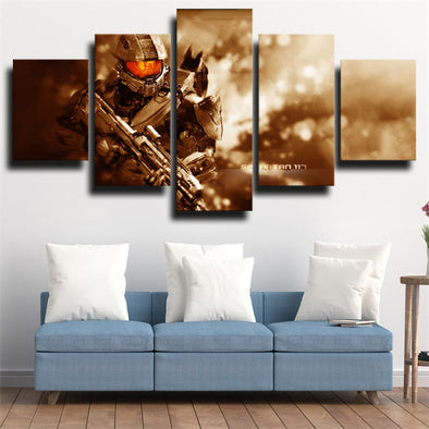 5 panel wall art canvas prints game Halo Master Chief wall picture-1514 (1)