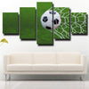 5 panel wall art canvas prints Football into the net home decor-1602 (3)