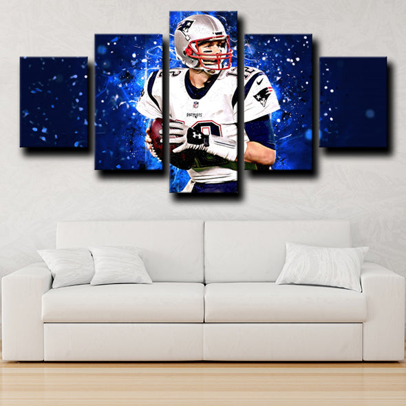 5 panel wall art custom Prints Patriots Brady home decor-1232 (2)