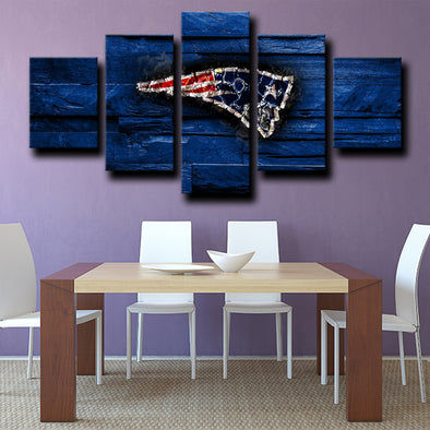 5 panel wall art custom prints Patriots Logo Blue decor picture-1228 (1)