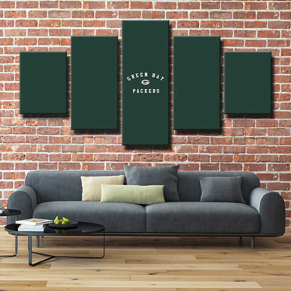 5 panel wall art framed prints Blues green monotonous decor picture-1220 (1)
