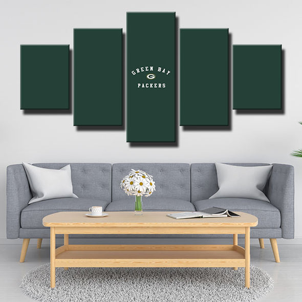 5 panel wall art framed prints Blues green monotonous decor picture-1220 (4)