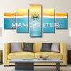 5 panel wall art framed prints City yellow and blue live room decor-1203 (1)