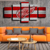 5 panel wall art framed prints Detroit Red Wings Logo live room decor-1213 (3)