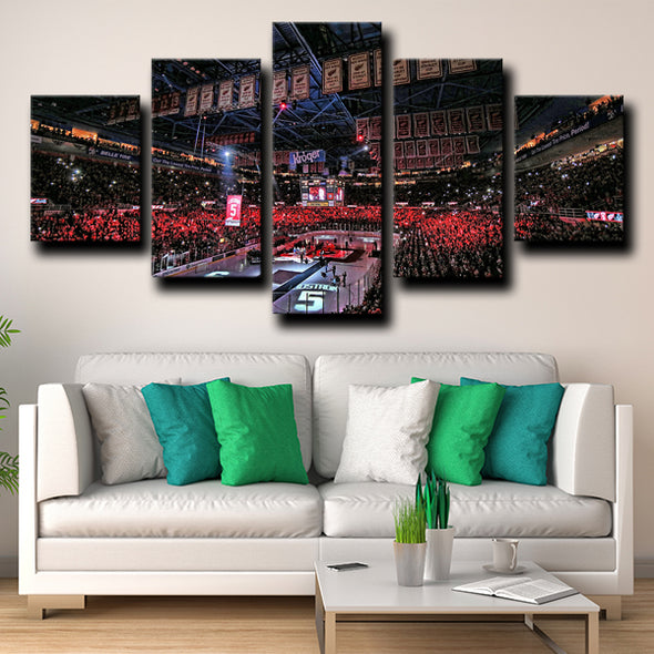 5 panel wall art framed prints Detroit Red Wings stadium room decor-1203 (1)