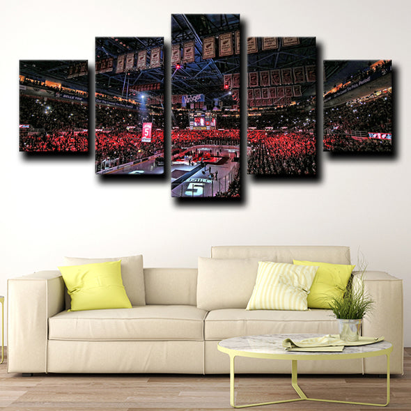 5 panel wall art framed prints Detroit Red Wings stadium room decor-1203 (2)
