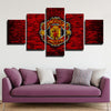 5 panel wall art framed prints Man United red brick live room decor-1215 (3)