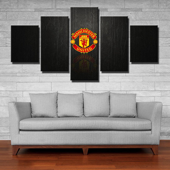 5 panel wall art framed prints Man Utd black Cortex live room decor-1219 (2)