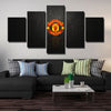 5 panel wall art framed prints Man Utd black Cortex live room decor-1219 (3)