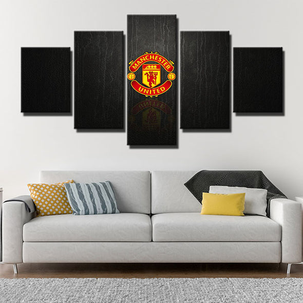 5 panel wall art framed prints Man Utd black Cortex live room decor-1219 (4)