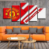 5 panel wall art framed prints Manchester Utd red and white home decor-1217 (3)