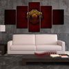 5 panel wall art framed prints Manutd Red iron logo live room decor-1216 (1)