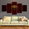 5 panel wall art framed prints Manutd Red iron logo live room decor-1216 (3)