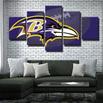 5 panel wall art framed prints Purple Pain Rugby logo home decor-1217 (2)