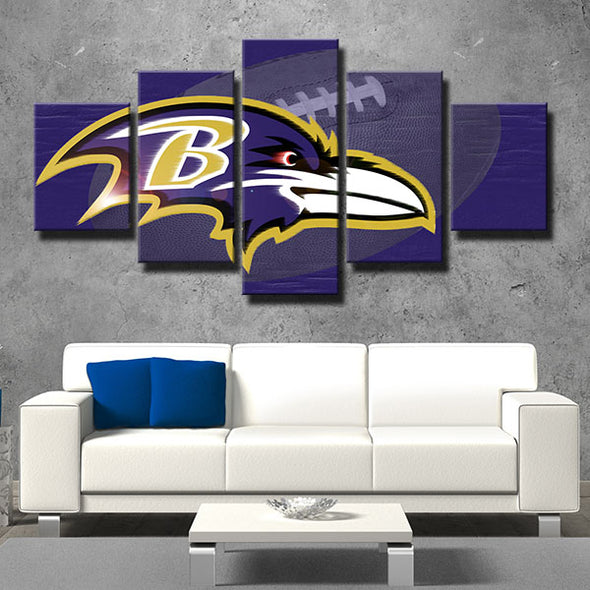 5 panel wall art framed prints Purple Pain Rugby logo home decor-1217 (4)