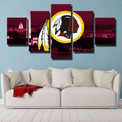 5 panel wall art framed prints Redskins red city live room decor-1205 (1)