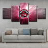 5 panel wall art framed prints the Big Smoke pink light home decor-1206 (1)