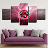 5 panel wall art framed prints the Big Smoke pink light home decor-1206 (3)