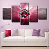 5 panel wall art framed prints the Big Smoke pink light home decor-1206 (4)