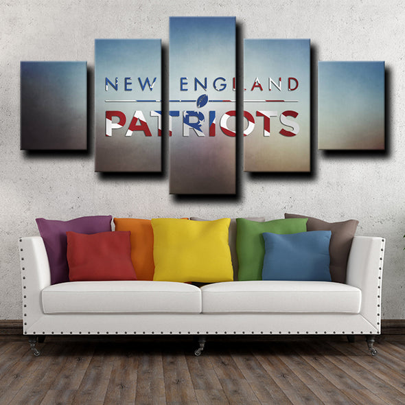 5 panel wall art frames Patriots logo crest home decor-1219 (3)