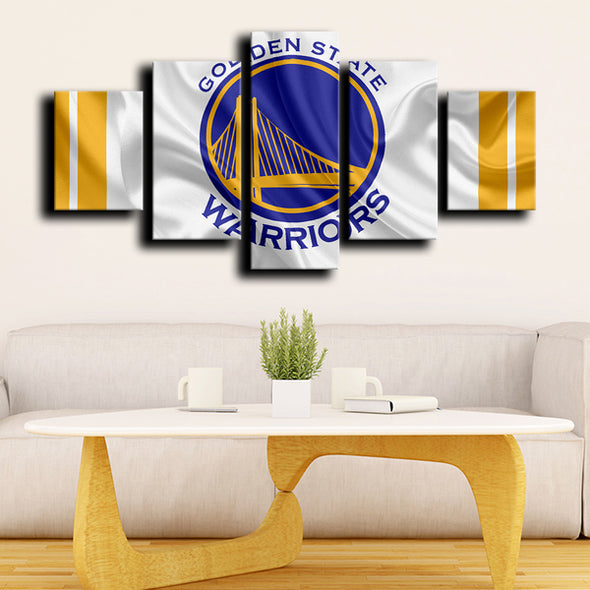 5 panel wall art frames warriors logo crest home decor-1212 (2)