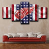 5 panel wall art prints Detroit Red Wings Logo America home decor-1211 (3)