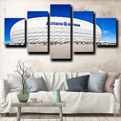 5 panel wall canvas art prints Bayern Allianz Arena home decor-1205 (1)