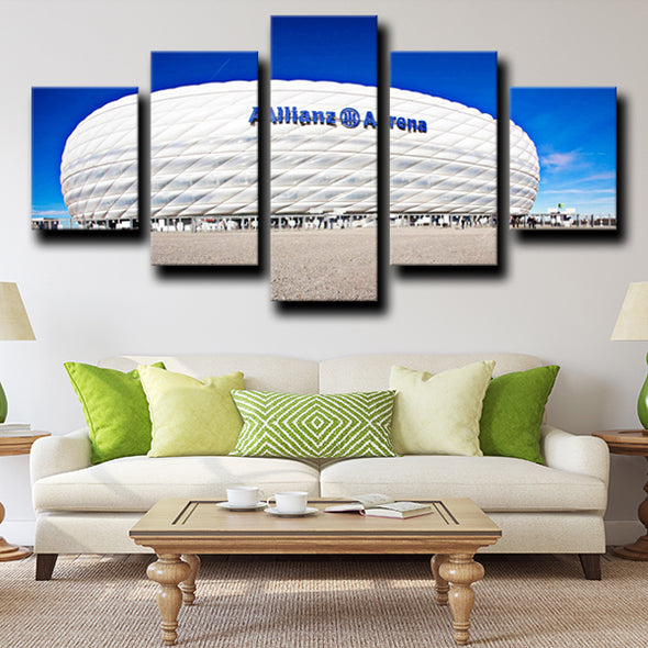 5 panel wall canvas art prints Bayern Allianz Arena home decor-1205 (4)