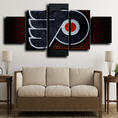 5 panel wall canvas art prints Philadelphia Flyers Logo home decor-1205 (1)