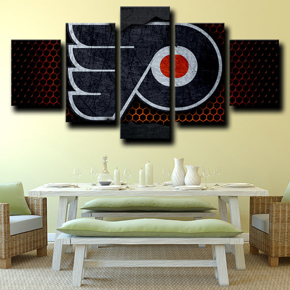 5 panel wall canvas art prints Philadelphia Flyers Logo home decor-1205 (2)