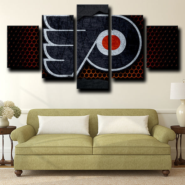 5 panel wall canvas art prints Philadelphia Flyers Logo home decor-1205 (3)