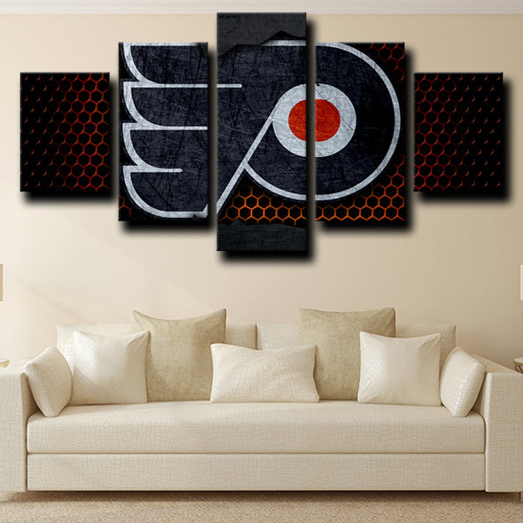 5 panel wall canvas art prints Philadelphia Flyers Logo home decor-1205 (4)