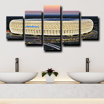 5 panel wall decor modern art prints Bayern Allianz Arena home decor-1206 (1)
