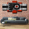 5 panel wall modern art prints Philadelphia Flyers Logo home decor-1206 (1)