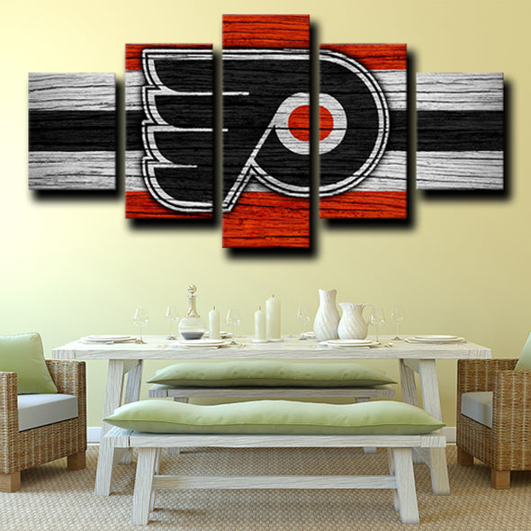5 panel wall modern art prints Philadelphia Flyers Logo home decor-1206 (2)