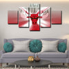 5 piece abstract canvas art framed prints  Chicago Bulls live room decor1215 (4)