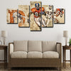 5 piece abstract canvas art framed prints Denver Broncos live room decor1248 (4)