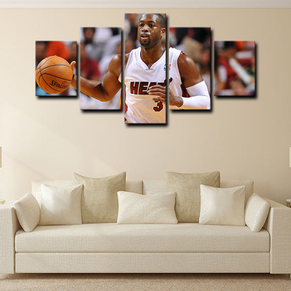 5 piece abstract canvas art framed prints  Dwyane Wade live room decor1213 (1)