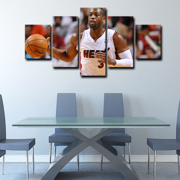 5 piece abstract canvas art framed prints  Dwyane Wade live room decor1213 (3)